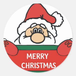 Merry Christmas Santa Claus Classic Round Sticker