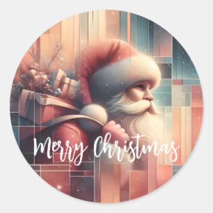 Merry Christmas Santa Claus  Classic Round Sticker