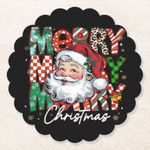 Merry Christmas Santa Claus Essential Paper Coaster