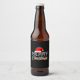 Merry Christmas Santa Claus Funny Family Beer Bottle Label