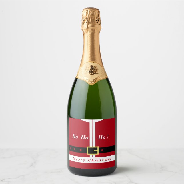 Merry Christmas - Santa Claus - Gift For You Sparkling Wine Label (Front)