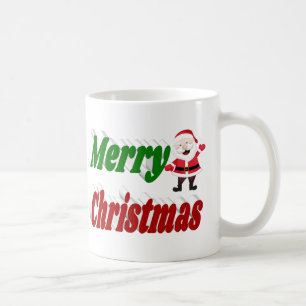 Merry Christmas Santa Claus half typography Coffee Mug