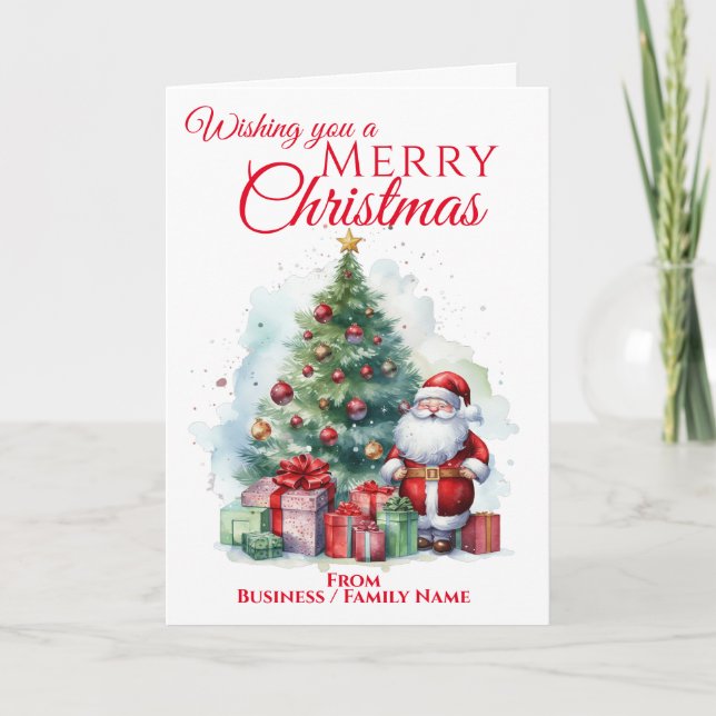 Merry Christmas Santa Claus  Holiday Card (Front)