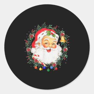 Merry Christmas Santa Claus Nk Afro African Americ Classic Round Sticker