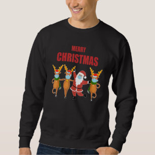 Merry Christmas Santa Claus Reindeer In Mask Xmas Sweatshirt