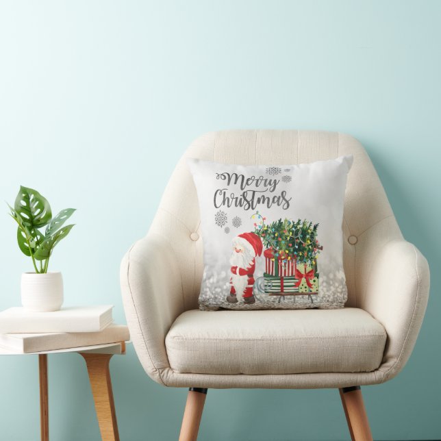 Merry Christmas,Santa Claus,Sleigh,Presents Cushion (Chair)