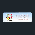 Merry Christmas,Santa Claus,Snowman<br><div class="desc">Santa Claus with snowman on blue  background. An elegant and sophisticated designe.Costumize with your name and address details.</div>