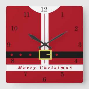 Merry Christmas - Santa Claus Square Wall Clock