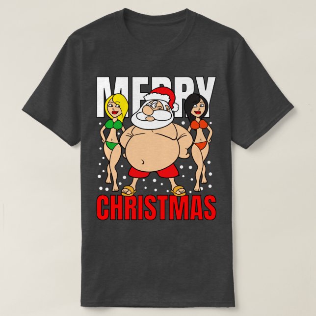 Merry Christmas Santa Claus Swimming trunks  T-Shirt (Design Front)