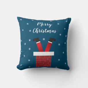 Merry Christmas Santa Claus Upside Down Chimney Cushion