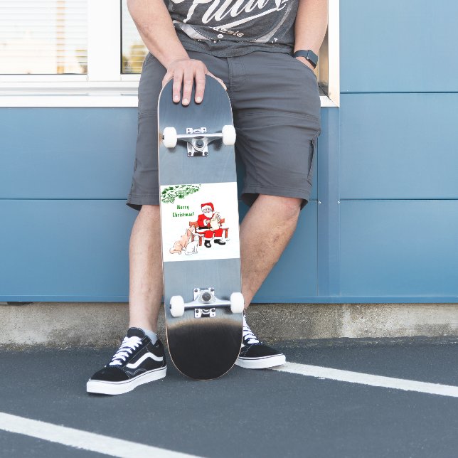 Merry Christmas! Santa Claus with Cat and Dog (Skater)