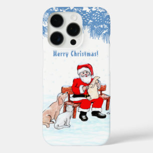 Merry Christmas - Santa Claus with Cat and Dog iPhone 16 Pro Case