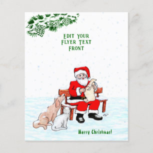 Merry Christmas! Santa Claus with Cat and Dog Flyer