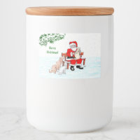 Merry Christmas! Santa Claus with Cat and Dog