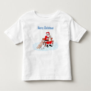 Merry Christmas - Santa Claus with Cat and Dog Toddler T-Shirt