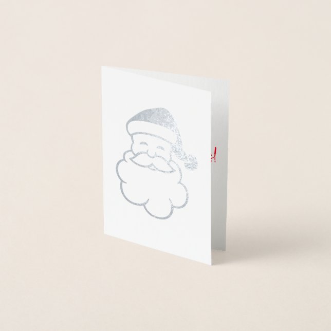 Merry Christmas Santa Claus Xmas Foil Card (Front)
