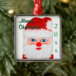 Merry Christmas Santa Claus Year Metal Tree Decoration