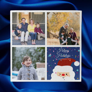 Merry Christmas Santa & Cute Family Photo Collage Jigsaw Puzzle