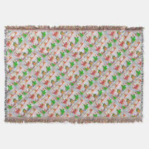 Merry Christmas Santa Delivering Gifts Throw Blanket