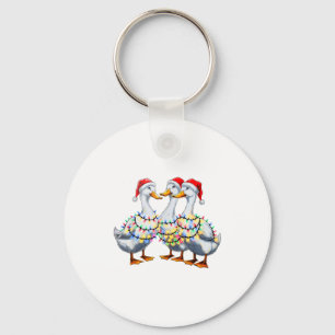 Merry Christmas Santa Duck Goose Xmas Tree Light F Key Ring