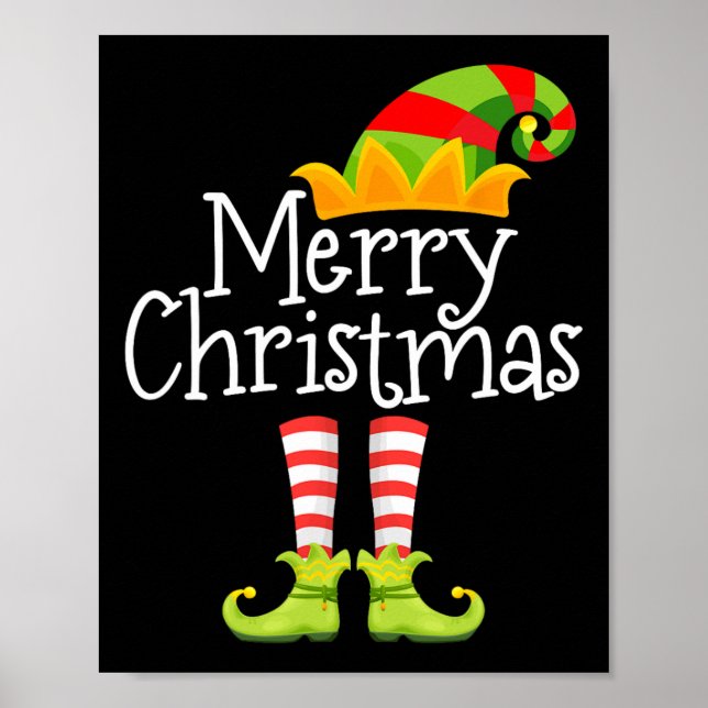 Merry Christmas Santa Elf Squad Reindeer Funny Xma Poster (Front)