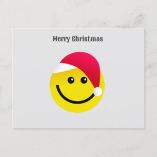 Merry Christmas Santa Emoji Holiday Postcard