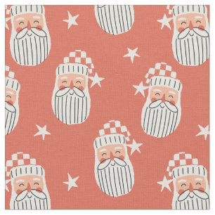 Merry Christmas - Santa Face nursery winter Star  Fabric