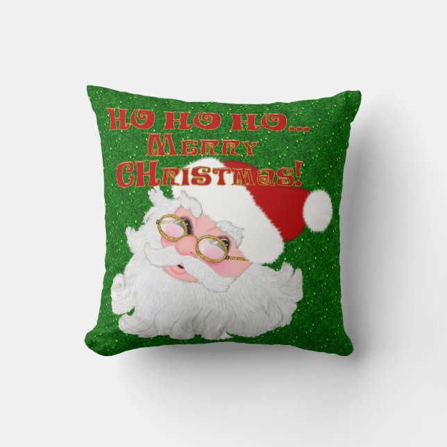 Merry Christmas Santa Face-Square Pillow (Front)