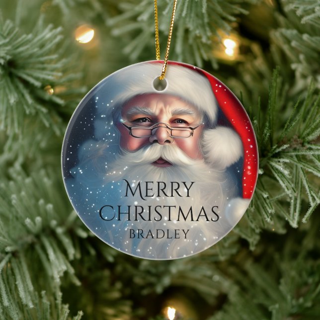 Merry Christmas Santa Festive Winter Holidays  Ceramic Tree Decoration (Tree)