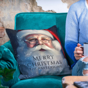 Merry Christmas Santa Festive Winter Holidays Cushion