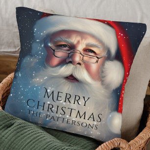 Merry Christmas Santa Festive Winter Holidays Cushion
