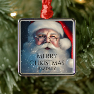 Merry Christmas Santa Festive Winter Holidays  Metal Tree Decoration