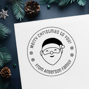 Merry Christmas Santa from Family Round Self-inking Stamp