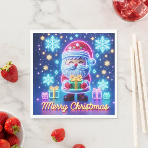 Merry Christmas Santa Gift Poster Napkin