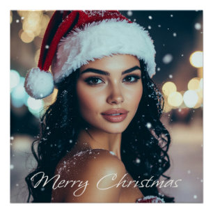 Merry Christmas - Santa Girl - Poster