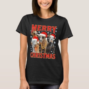 Merry Christmas Santa Goat Funny Xmas Goats Bootle T-Shirt