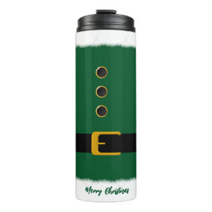 Merry Christmas-Santa Green Outfit- Thermal Tumbler