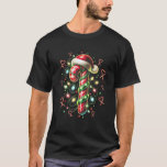 Merry Christmas Santa Hat Candy Cane Christmas Lig T-Shirt<br><div class="desc">Merry Christmas Santa Hat Candy Cane Christmas Lights Bright</div>