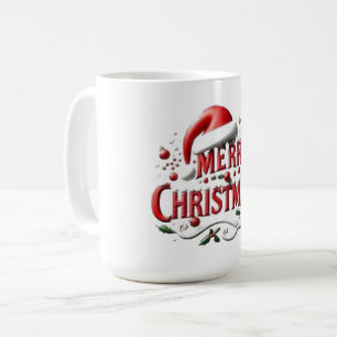 Merry Christmas Santa Hat Coffee Mug