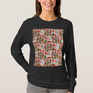 Merry Christmas Santa Hat Dog Puppy Design - White T-Shirt