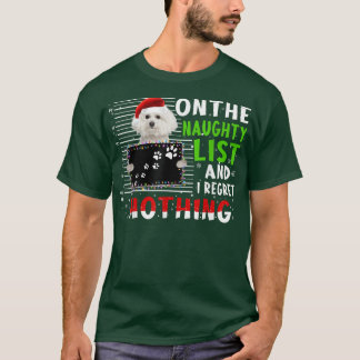 Merry Christmas Santa Hat Poodle Funny Naughty Xma T-Shirt