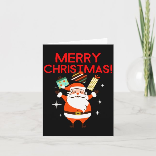 Merry Christmas Santa Holiday  Card (Front)