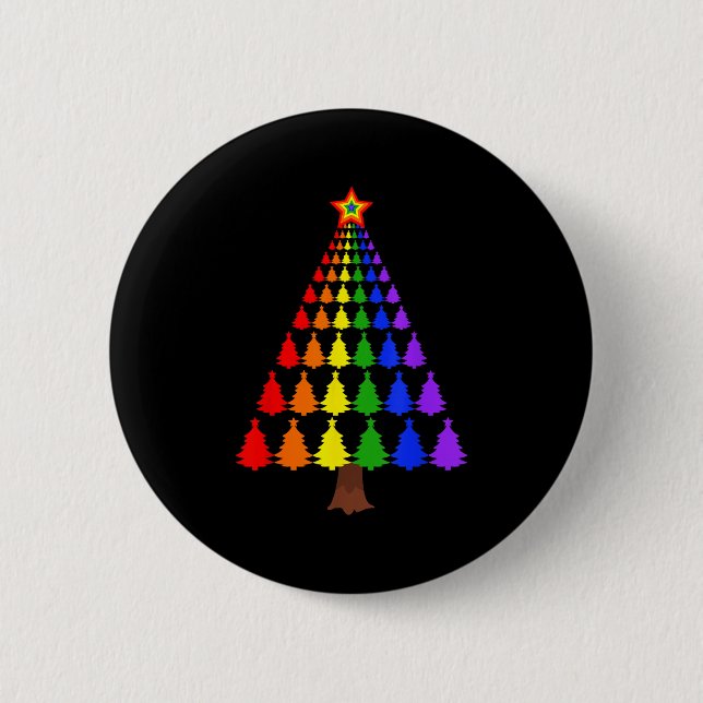 Merry Christmas Santa Human Lgbt Gay Pride Flag Xm 6 Cm Round Badge (Front)
