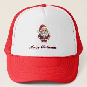 Merry Christmas Santa Illustration Foam Red Colour Trucker Hat