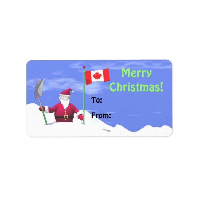 Merry Christmas Santa in Canada Gift Tag (Front)