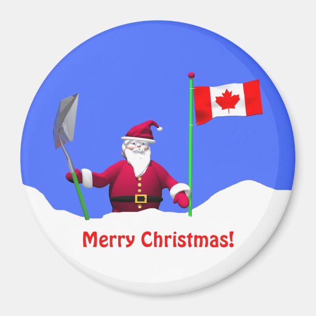 Merry Christmas Santa in Canada Magnet (Front)