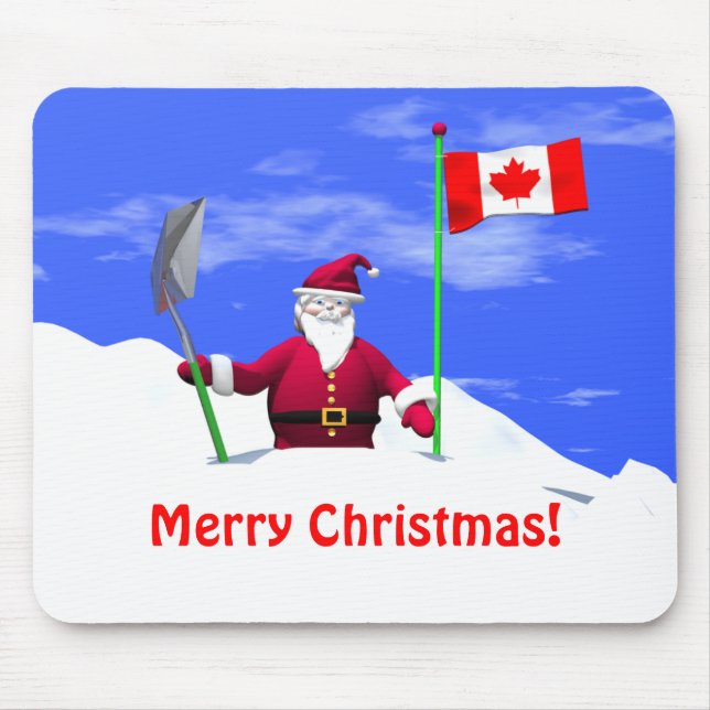 Merry Christmas Santa in Canada Mouse Pad (Front)