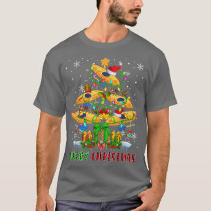 Merry Christmas Santa Kayak Boats Xmas Tree Light T-Shirt