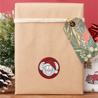 Merry Christmas Santa Mouse Screwball Graphics Classic Round Sticker