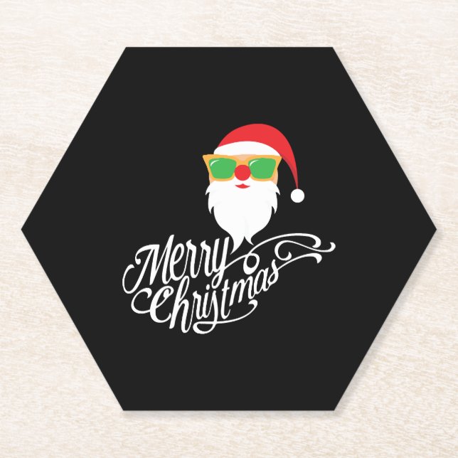 Merry Christmas Santa  Paper Coaster (Front)